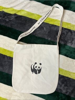 WWF Panda Logo Canvas Crossbody Tote Bag
